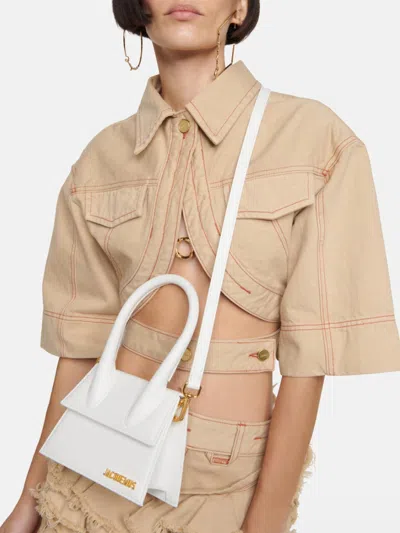 Jacquemus Women Le Chiquito Moyen Leather Bag In White