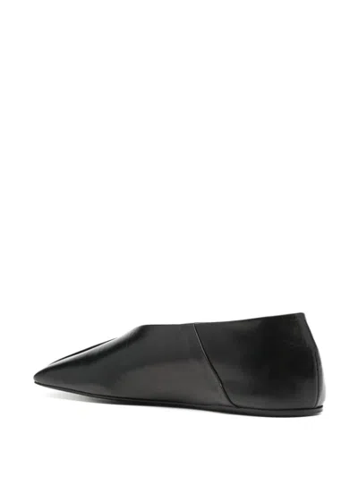 Jil Sander Women Leather Ballet Flats In Black