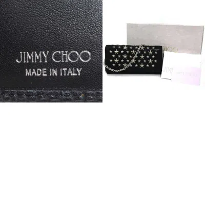 Pre-owned Jimmy Choo Black Leather Chain/shoulder Wallet ()