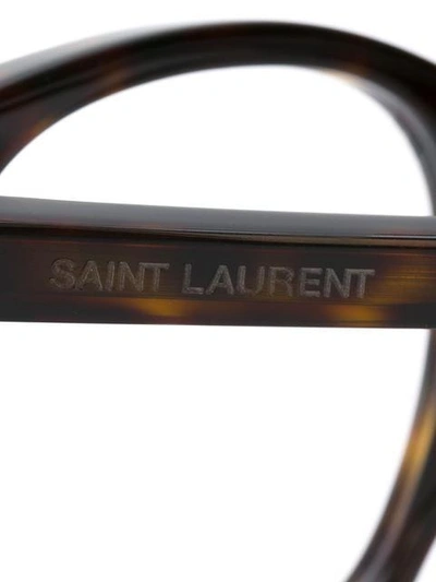 Shop Saint Laurent Tortoise Shell Glasses In Brown