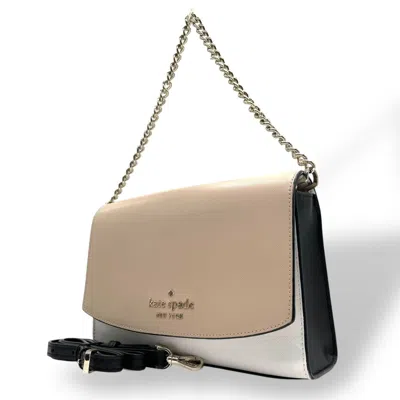 Pre-owned Kate Spade Beige White Pvc Handbag Shoulder Bag () In Multi