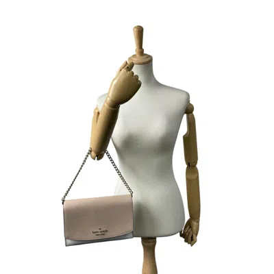 Pre-owned Kate Spade Beige White Pvc Handbag Shoulder Bag () In Multi