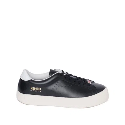 Kenzo Black Calfskin Low Top Men's Sneakers In Black