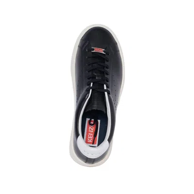 Kenzo Black Calfskin Low Top Men's Sneakers In Black