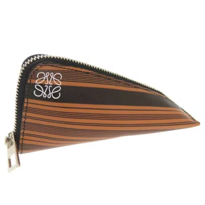 Pre-owned Loewe Black Brown Leather Coin Purse/coin Case () In Multi