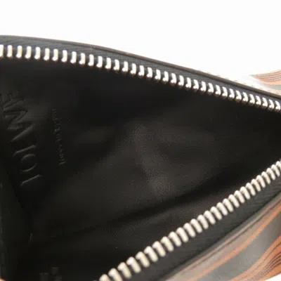 Pre-owned Loewe Black Brown Leather Coin Purse/coin Case () In Multi