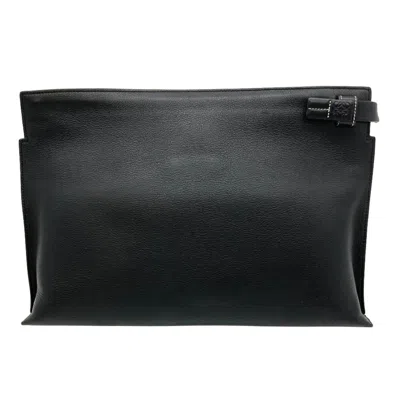 Pre-owned Loewe Black Leather Clutch Bag ()