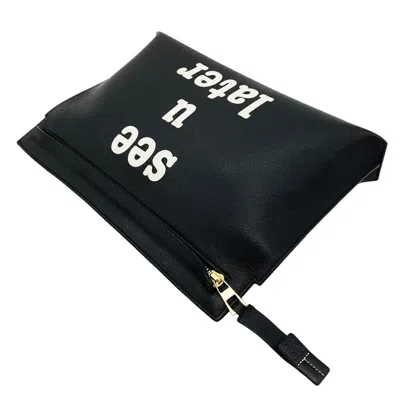 Pre-owned Loewe Black Leather Clutch Bag ()
