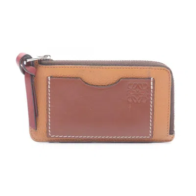 Pre-owned Loewe Brown Leather Coin Purse/coin Case ()