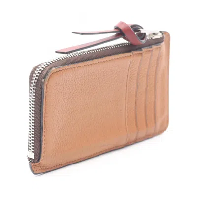 Pre-owned Loewe Brown Leather Coin Purse/coin Case ()