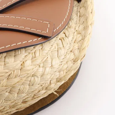 Pre-owned Loewe Brown Leather Raffia Shoulder Bag ()