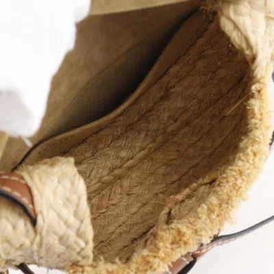 Pre-owned Loewe Brown Leather Raffia Shoulder Bag ()