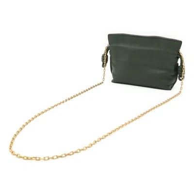 Pre-owned Loewe Dark Green Green Leather Pochette Shoulder Bag ()