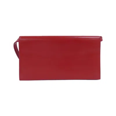 Pre-owned Loewe Red Color Leather Chain/shoulder Wallet ()