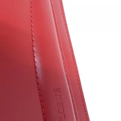 Pre-owned Loewe Red Color Leather Chain/shoulder Wallet ()