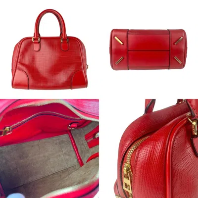 Pre-owned Loewe Red Color Leather Handbag Shoulder Bag ()