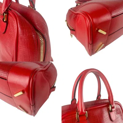 Pre-owned Loewe Red Color Leather Handbag Shoulder Bag ()