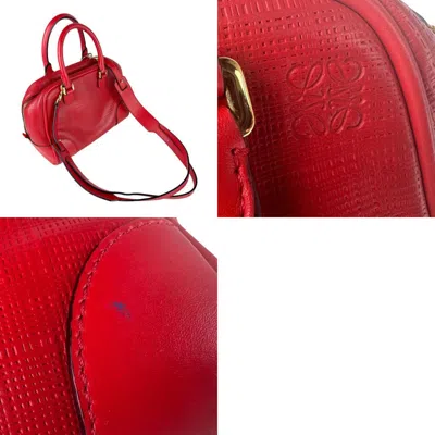 Pre-owned Loewe Red Color Leather Handbag Shoulder Bag ()
