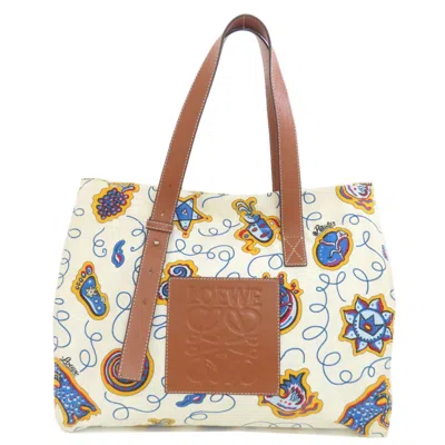 Pre-owned Loewe White Canvas Tote Bag ()