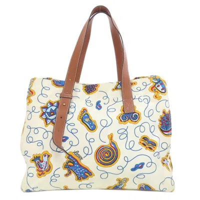 Pre-owned Loewe White Canvas Tote Bag ()
