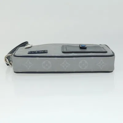 Pre-owned Louis Vuitton Alpha Silver Leather Clutch Bag ()