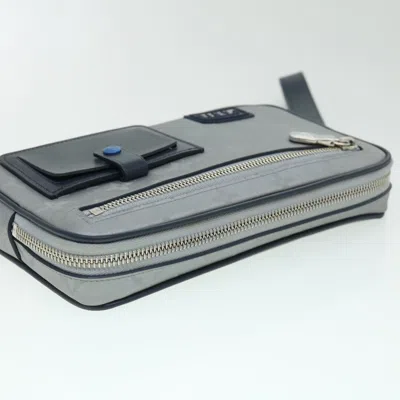 Pre-owned Louis Vuitton Alpha Silver Leather Clutch Bag ()
