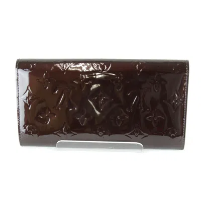 Pre-owned Louis Vuitton Amarante Wine Vernis Long Wallet (bi-fold) ()