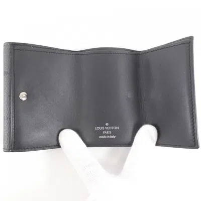 Pre-owned Louis Vuitton Black Gris Coated Canvas Wallet (tri-fold) () In Multi
