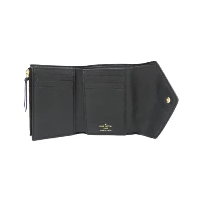 Pre-owned Louis Vuitton Black Leather Wallet (tri-fold) ()