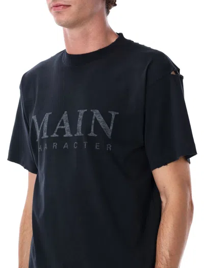 Balenciaga Black Faded Regular Fit Logo T-shirt