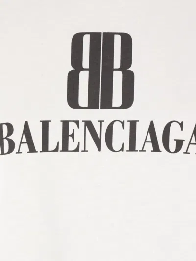 Balenciaga White Nano Bb Medium Fit T-shirt In Multi