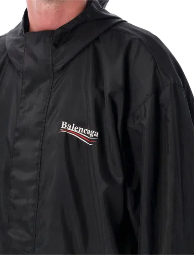 Balenciaga Polyester Jacket With Elastic Cuffs And Hooded Design In Animal Print