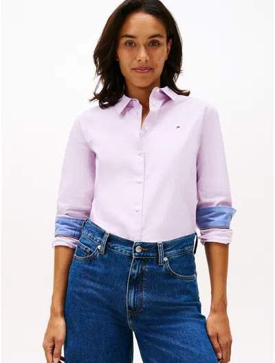 Tommy Hilfiger Regular Fit Stretch Oxford Shirt In Pink