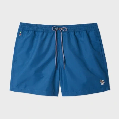 Paul Smith Dark Blue Zebra Logo Swim Shorts In Blue