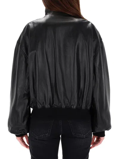 Balenciaga Leather Blouson In Black