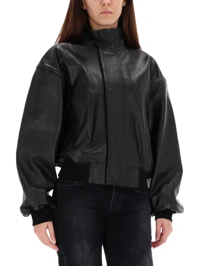 Balenciaga Leather Blouson In Black