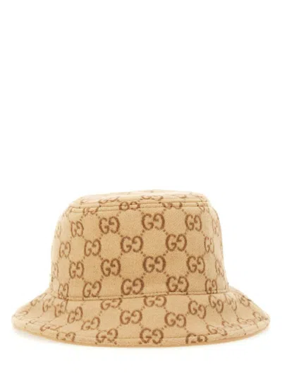 Gucci Wide Brim Soft Texture Hat In Brown