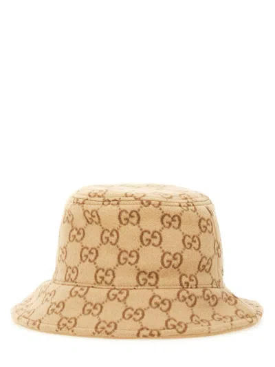 Gucci Wide Brim Soft Texture Hat In Brown