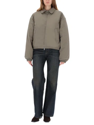 Our Legacy Boxy Oversized Sports Jacket With Elasticated Hem In Brown