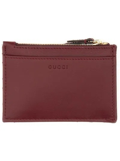 Gucci Gg Marmont Card Holder In Red