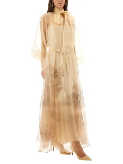 Zimmermann "memento" Organza Maxi Skirt In Neutral