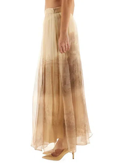 Zimmermann "memento" Organza Maxi Skirt In Neutral