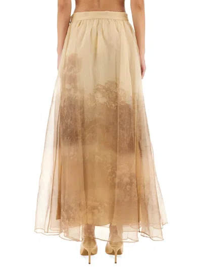 Zimmermann "memento" Organza Maxi Skirt In Neutral