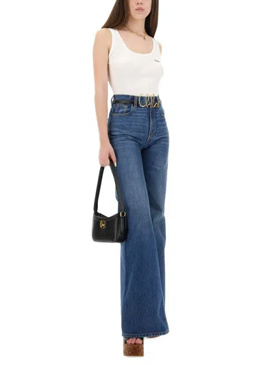 Chloé Tank Top With Logo In Animal Print