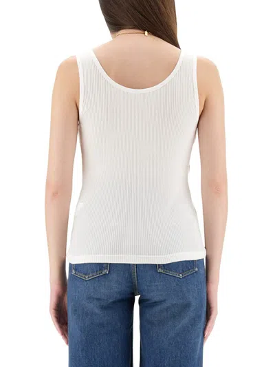 Chloé Tank Top With Logo In Animal Print