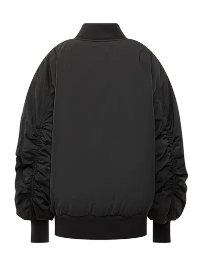 Dolce & Gabbana Nylon Bomber Jacket With Orange Lining In Black