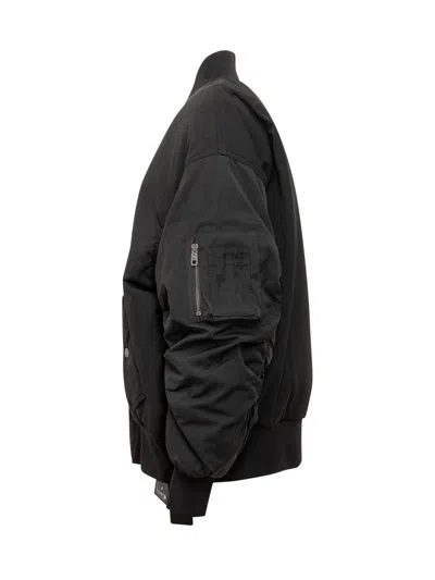 Dolce & Gabbana Nylon Bomber Jacket With Orange Lining In Black