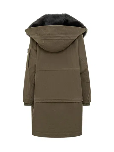 Dolce & Gabbana Parka With Fur Collar In Brown