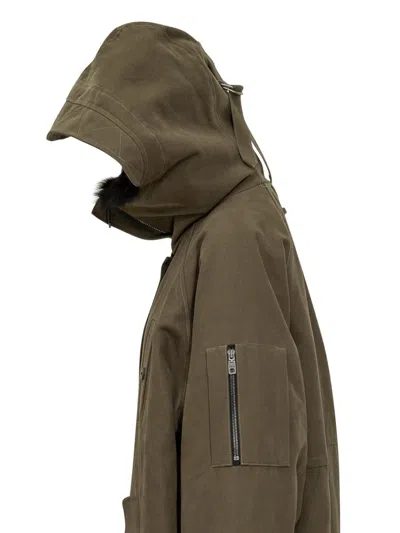 Dolce & Gabbana Parka With Fur Collar In Brown