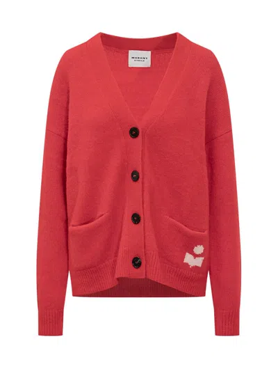 Isabel Marant Red Wool Cardigan With Logo  Étoile In Red